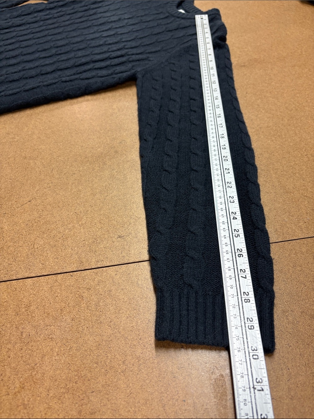 Men’s Frank & OAK Navy Cable-Knit Crewneck Sweater - Picture 6 of 6